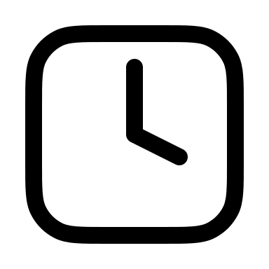 Square Clock Display Free Open-Source SVG Icon (Myna UI Icons)