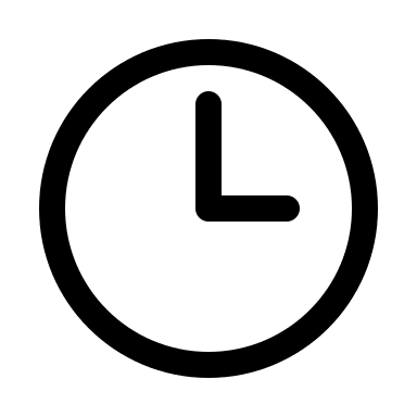 Three O'Clock Time Display Free Open-Source SVG Icon (Myna UI Icons)