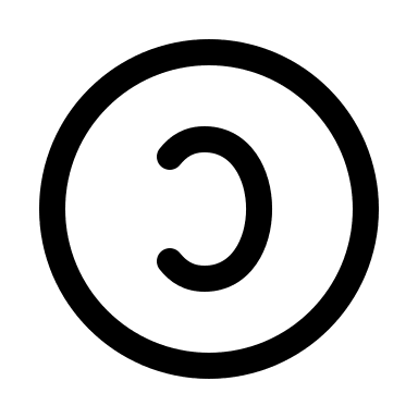 Copyleft Symbol Free Open-Source SVG Icon (Myna UI Icons)