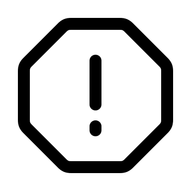 Danger Octagon Warning Sign Free Open-Source SVG Icon (Myna UI Icons)