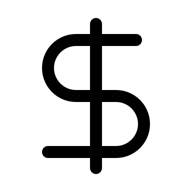 Dollar Currency Symbol Free Open-Source SVG Icon (Myna UI Icons)