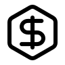 Hexagonal Dollar Sign Free Open-Source SVG Icon