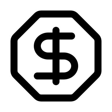 Dollar Octagon Sign Free Open-Source SVG Icon (Myna UI Icons)