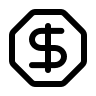 Dollar Octagon Sign Free Open-Source SVG Icon