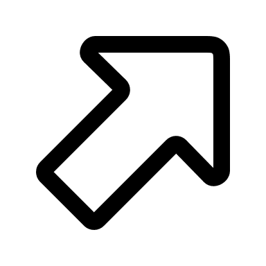 Fat Arrow Pointing Upward and Right (Myna UI) Free Open-Source SVG Icon (Myna UI Icons)