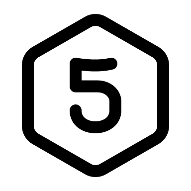 Five Hexagon Shape Free Open-Source SVG Icon (Myna UI Icons)