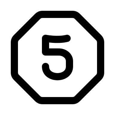 Five Octagon Shape Free Open-Source SVG Icon (Myna UI Icons)