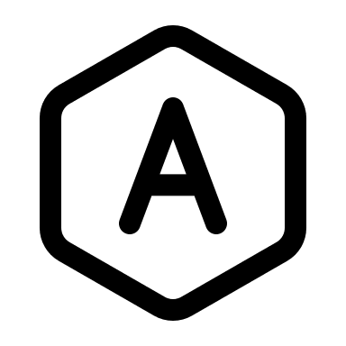 Hexagon Letter A Free Open-Source SVG Icon (Myna UI Icons)