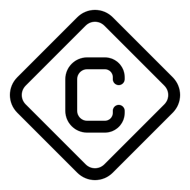 Diamond Letter C Free Open-Source SVG Icon (Myna UI Icons)