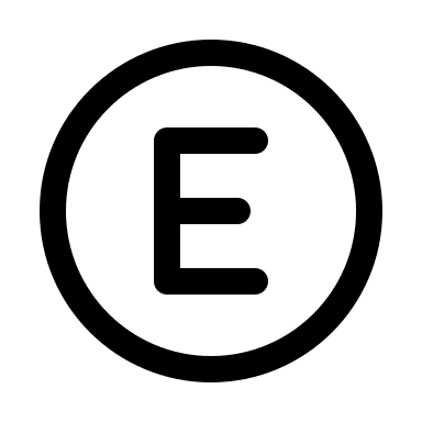 Circle Letter E Free Open-Source SVG Icon (Myna UI Icons)