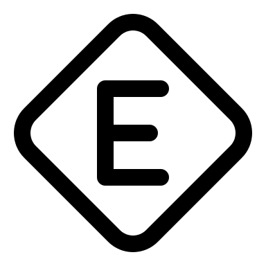 Diamond Letter E Free Open-Source SVG Icon (Myna UI Icons)