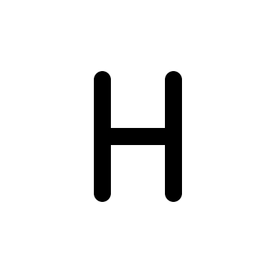 Letter H Free Open-Source SVG Icon (Myna UI Icons)