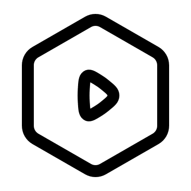 Hexagonal Play Button Free Open-Source SVG Icon (Myna UI Icons)