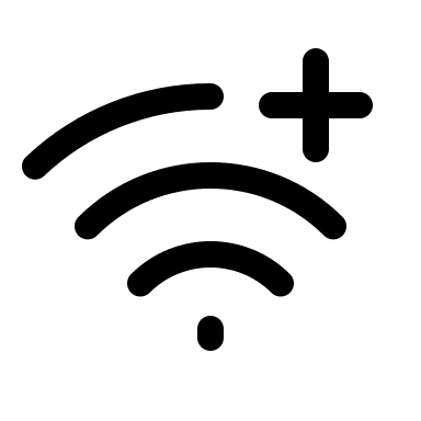 WiFi Signal with Plus Symbol Free Open-Source SVG Icon (Myna UI Icons)