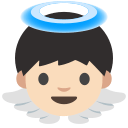 Baby Angel with Light Skin Tone (Noto Emoji) Free Open-Source SVG Icon