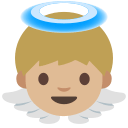 Medium Light Skin Tone Baby Angel (Noto Emoji) Free Open-Source SVG Icon