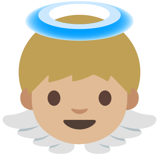 Medium Light Skin Tone Baby Angel (Noto Emoji) Free Open-Source SVG Icon (Noto Emoji (v1))