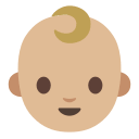 Baby with Medium Light Skin Tone (Noto Emoji) Free Open-Source SVG Icon