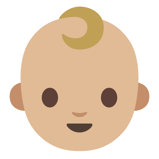 Baby with Medium Light Skin Tone (Noto Emoji) Free Open-Source SVG Icon (Noto Emoji (v1))