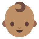 Baby with Medium Skin Tone (Noto Emoji) Free Open-Source SVG Icon