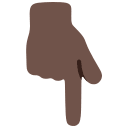 Backhand Index Pointing Down Gesture (Dark Skin Tone) Free Open-Source SVG Icon