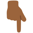 Medium Dark Skin Tone Backhand Index Pointing Down (Noto Emoji) Free Open-Source SVG Icon