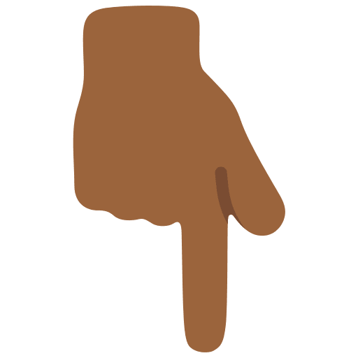 Medium Dark Skin Tone Backhand Index Pointing Down (Noto Emoji) Free Open-Source SVG Icon (Noto Emoji (v1))