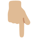 Medium-Light Skin Tone Backhand Index Finger Pointing Down (Noto Emoji Free Open-Source SVG Icon