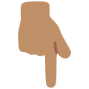 Backhand Index Finger Pointing Down (Medium Skin Tone) Free Open-Source SVG Icon