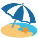 Beach with Umbrella (Noto Emoji) Free Open-Source SVG Icon