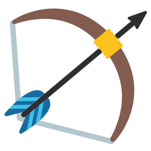 Bow and Arrow Symbol Free Open-Source SVG Icon (Noto Emoji (v1))