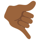 Call Me Hand Gesture with Medium Dark Skin Tone (Noto Emoji) Free Open-Source SVG Icon