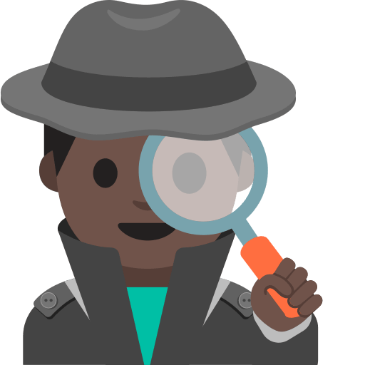 Detective with Dark Skin Tone (Noto Emoji) Free Open-Source SVG Icon (Noto Emoji (v1))