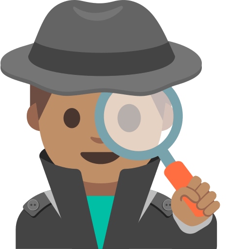 Detective with Medium Skin Tone (Noto Emoji) Free Open-Source SVG Icon (Noto Emoji (v1))