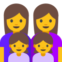 Woman-Woman Girl-Girl Family (Noto Emoji) Free Open-Source SVG Icon