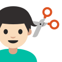 Man Getting Haircut (Light Skin Tone) Free Open-Source SVG Icon