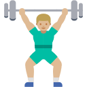 Man Lifting Weights (Medium-Light Skin Tone) Free Open-Source SVG Icon