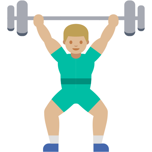 Man Lifting Weights (Medium-Light Skin Tone) Free Open-Source SVG Icon (Noto Emoji (v1))