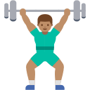 Man Lifting Weights with Medium Skin Tone (Noto Emoji) Free Open-Source SVG Icon