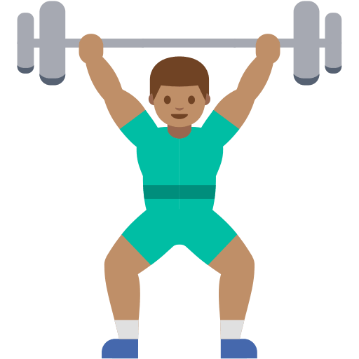 Man Lifting Weights with Medium Skin Tone (Noto Emoji) Free Open-Source SVG Icon (Noto Emoji (v1))