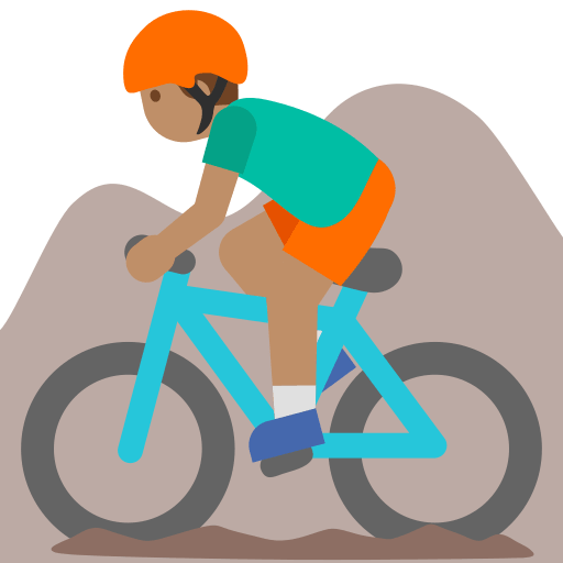 Man Mountain Biking with Medium Skin Tone (Noto Emoji) Free Open-Source SVG Icon (Noto Emoji (v1))