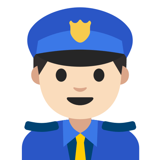 Light Skin Tone Male Police Officer (Noto Emoji) Free Open-Source SVG Icon (Noto Emoji (v1))