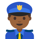 Medium Dark Skin Tone Male Police Officer (Noto Emoji) Free Open-Source SVG Icon