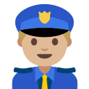 Medium-Light Skin Tone Police Officer (Noto Emoji) Free Open-Source SVG Icon