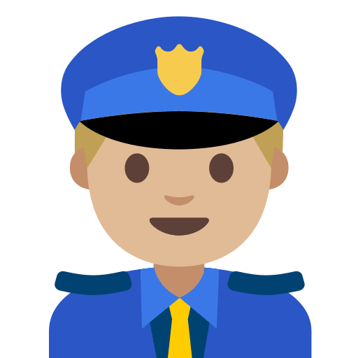 Medium-Light Skin Tone Police Officer (Noto Emoji) Free Open-Source SVG Icon (Noto Emoji (v1))