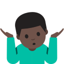 Man Shrugging with Dark Skin Tone (Noto Emoji) Free Open-Source SVG Icon