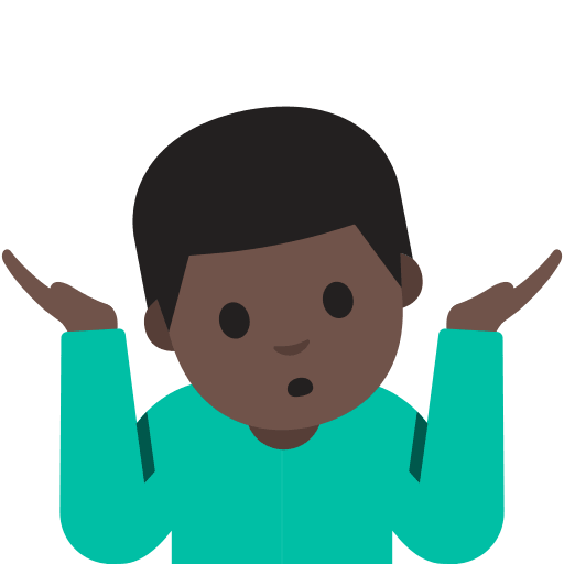 Man Shrugging with Dark Skin Tone (Noto Emoji) Free Open-Source SVG Icon (Noto Emoji (v1))