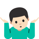 Man Shrugging with Light Skin Tone (Noto Emoji) Free Open-Source SVG Icon