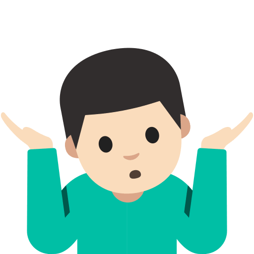 Man Shrugging with Light Skin Tone (Noto Emoji) Free Open-Source SVG Icon (Noto Emoji (v1))