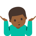 Man Shrugging with Medium Dark Skin Tone (Noto Emoji) Free Open-Source SVG Icon